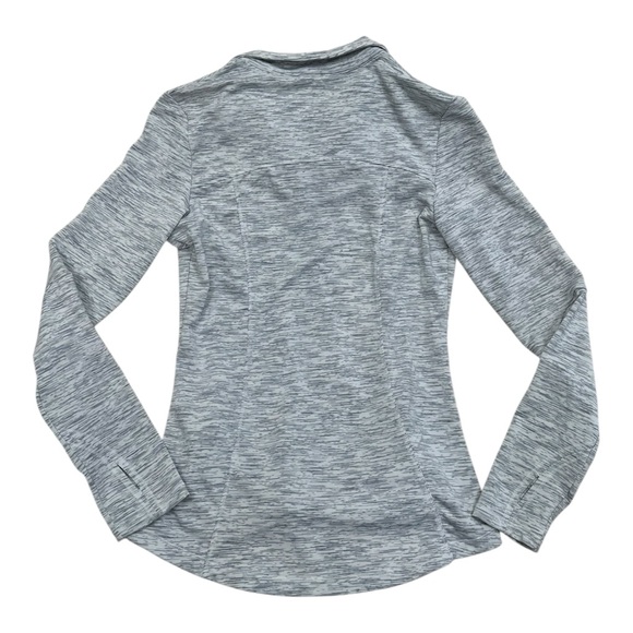 Unbranded Light Grey Heathered Full Zip Sweater w/ Thumbholes - Size Small - Picture 3 of 3